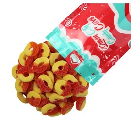 Gummy Peach Rings - Fresh, Soft, and Chewy Sugar Dusted Gourmet Peach Rings Candy Bulk, by Queen City Candy Cave (2 Pound)