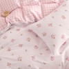 Pink Floral Comforter Set Queen Reversible Pink Gingham Bedding