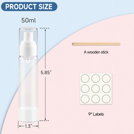 GIVITASOT 1.7OZ/50ML Airless Pump Small Spray Bottle, 6 Pack Vacuum Travel Spray Bottle, Fine Mist Mini Spray Bottle for Toner Perfume Makeup Water Liquid Makeup Tool