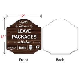 Please Leave Packages In The Box Signs 12 x 12 Inches Package Delivery Sign Metal Reflective Sturdy Rust Aluminum Waterproof Easy to Install Outdoor