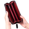 VISOUL Leather Long Zipper Cash Wallets for Men with RFID