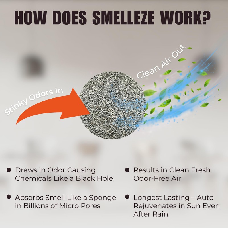 SMELLEZE Natural Ash Tray Smell Remover Deodorizer: 2 lb. Granules