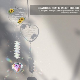 Crystal Suncatcher Thank You Gift – Never Forget The Difference You Make Ornament for Women, Appreciation Gifts for Coworkers, Teachers, Bosses, Nurses, Friends, Meaningful Keepsake