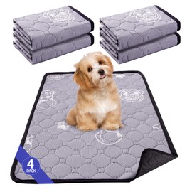 HOMSNA 4 Pack Upgrade Washable Pee Pads for Dogs, Reusable Pee Pads for Dogs, Wee Wee Pads, Absorbent Puppy Pads Pet Training Pads, Waterproof Whelping Pads 18"x24" Dog Pee Pad