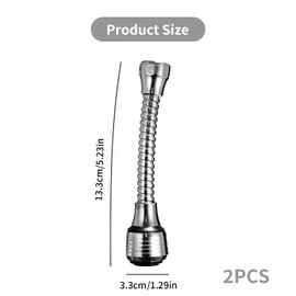 2 pezzi prolunga rubinetto girevole a 360°, rubinetto flessibile in metallo, tubo di prolunga girevole per lavandino, cucina, bagno, rubinetto per lavello e lavabo