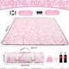 SmoothNovelty Pink Bow Picnic Blanket 80'' x 80'' Waterproof Extra
