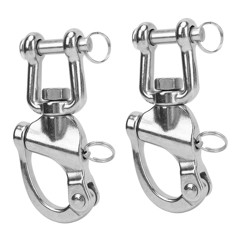 2PCS Snap Shackle 316 Stainless Steel Quick Release High Strength