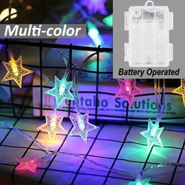 Solhice Star String Lights Battery Operated Color Changing 20ft, 40 LEDs Fairy Lights Hanging Twinkle Lights with Remote for Outdoor Indoor Bedroom