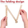 Jeemiter Wood Folding Rule, 6.5FT 2M Foldable Ruler with Inch