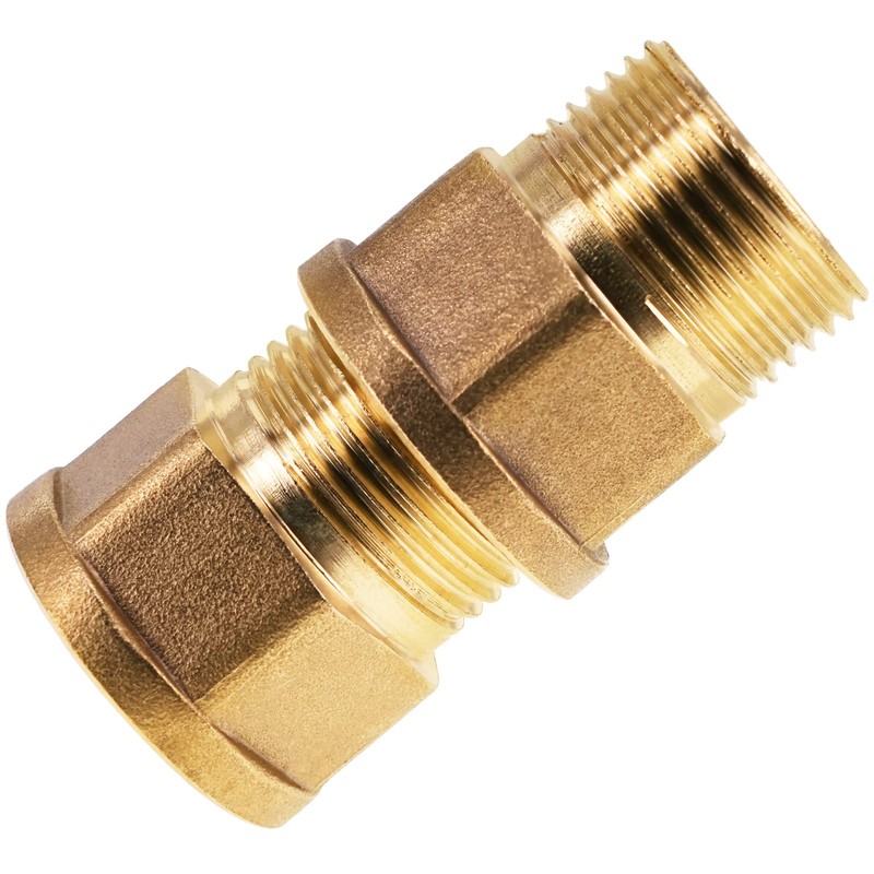 BERANMEY 2 Pack Brass Pipe Fittings, 3/4" to 3/4" Pipe