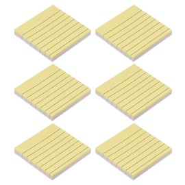 PATIKIL 3 x 3 Inch Lined Sticky Notes, 6 Pads/Pack Self-Stick Note Pads 4 Bright Colors 100 Sheets/Pad Memo Post for Home Office Business, Multicolored