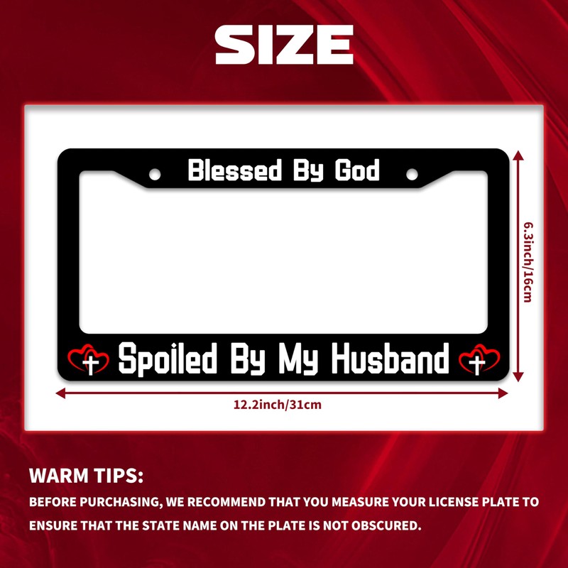 Personalise Blessed by God Spoiled by My Husband License Plate