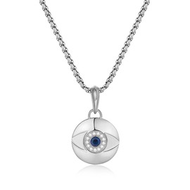 GAVU Gold-Plated Men's Stainless Steel Necklace with Evil Eye Pendant, Gemstone, No Gemstone