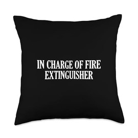 In Charge Of Fire Extinguisher Throw Pillow