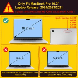 Lepeoac for MacBook Pro 16 inch Case 2021 2022 2023 2024 Release A3186 A3403 M4 A2991 M3 A2780 M2 A2485 M1 Pro/Max, Hard Shell Case with Screen Protector & Keyboard Cover, Butterflies Flowers