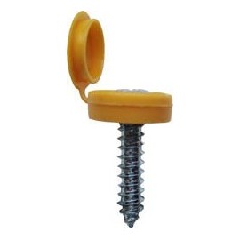 BargainBitz 25 X Yellow Number Plate Hinged Snap Cover Cap Screw Screws Car Np7 Free P&P
