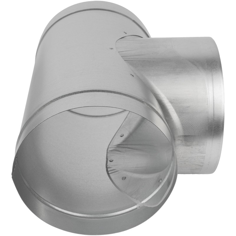 8" Inch T-Shape Ducting Splitter - 90 Degree Galvanized Steel