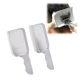 Fade Combs 2PCS Professional Barber Cutting Comb Set, Heat Resistant, Clipper Blending Flat Top Combs for Men, Salon Styling Tools (Ash)