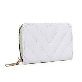 AdiStylinno Women Credit Card Wallet, Leather Credit Card Holder Small Accordion Wallet with 18 Card Slots and 2 Cash Slots (White)