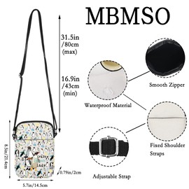 MBMSO Penguin Crossbody Bag Penguin Lover Gift Crazy Penguin Lady Novelty Penguin Gift Adjustable Strap Bag Zoo Aquarium Gift, Penguin Cb