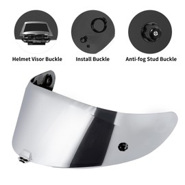 VCOROS RPHA11 Helmet Visor Replacement for HJ-26/RPHA 70 Helmet Face Shield Accessories (Chrome Silver)