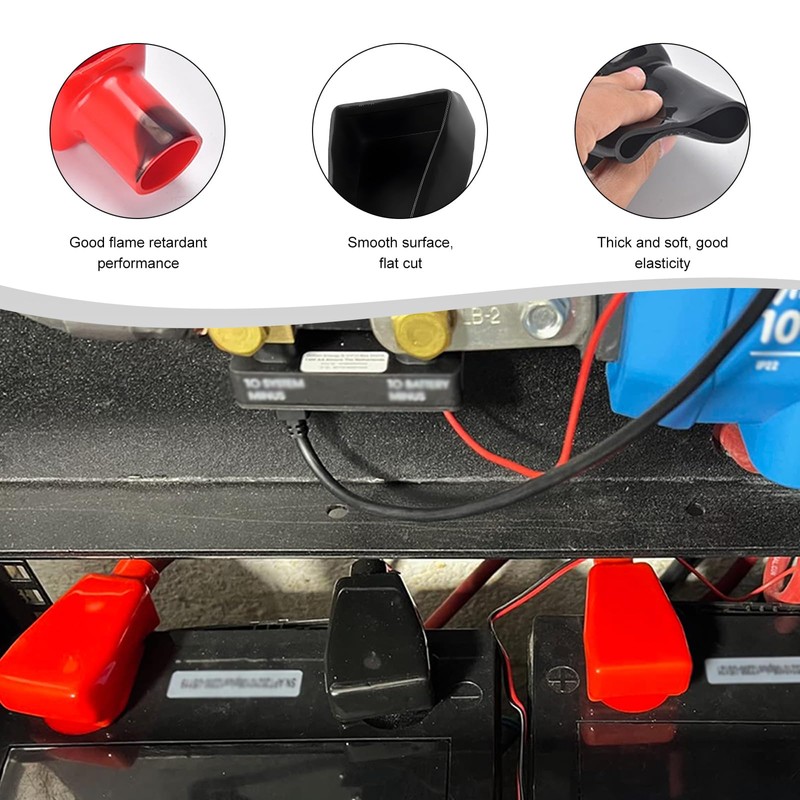 SHMZK 2PCS Battery Terminal Covers, Insulating Soft PVC Positive Negative