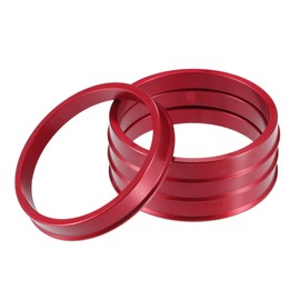 A ABSOPRO Anillos Centradores de Buje de Coche OD 67.1mm A ID 60.1mm Anillos Centradores de Buje Espaciador de Centro de Rueda de Aleación de Aluminio Rojo (Juego de 4)
