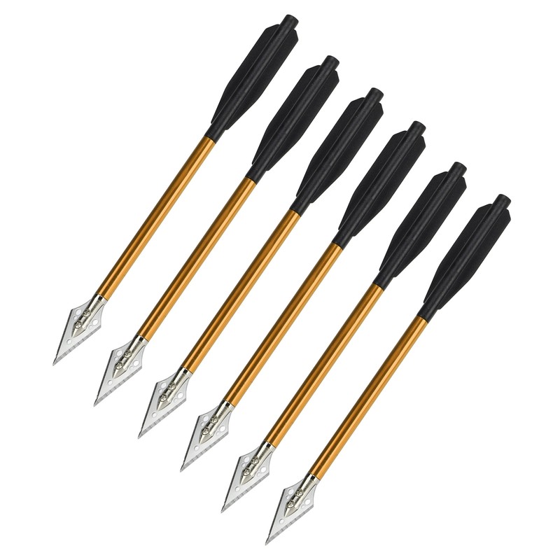 6Pcs Crossbow Arrows Double Screw Fixing Aluminum Alloy Shooting Bow
