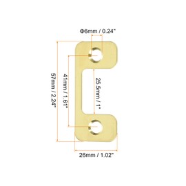 sourcing map 1 Set Door Strike Plate, 57mm x 26mm Stainless Steel Latch Deadbolt Replacement Lock Strike Plate for Door Frame Door Jamb Reinforcement, Gold