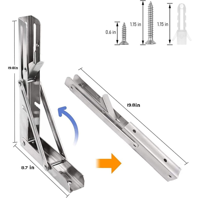 Folding Shelf Brackets 20 inch 2 Pcs Max Load: 350