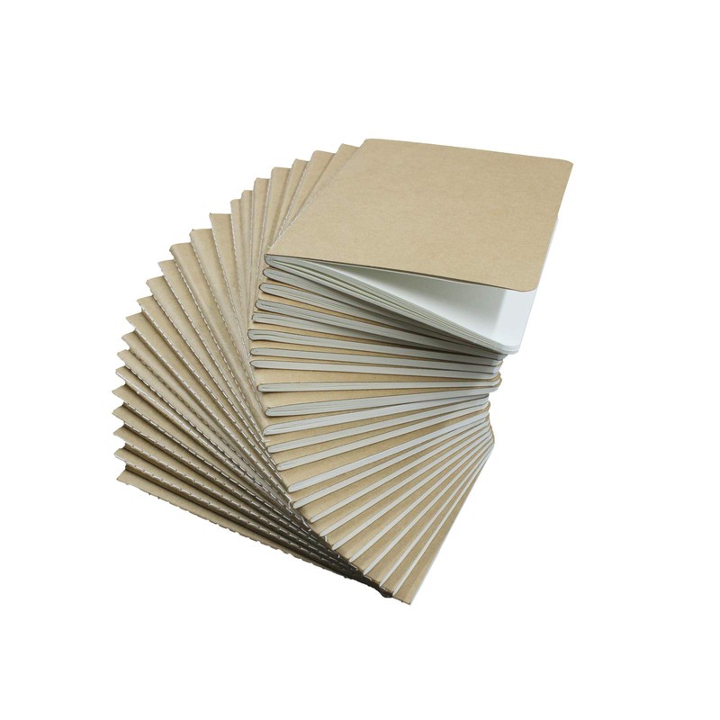 ZMCYN 24 Pack Kraft Cover Blank Notebooks A6 (14x10 cm),
