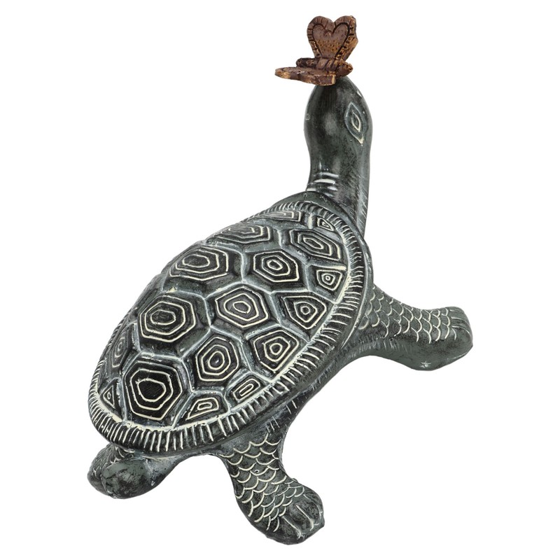 Turtle Butterfly Garden Statue Resin Fade Proof Weather Resistant Curious