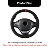 TNAIYH Car Steering Wheel Cover, 14.5-15" DIY Stitch on Suede