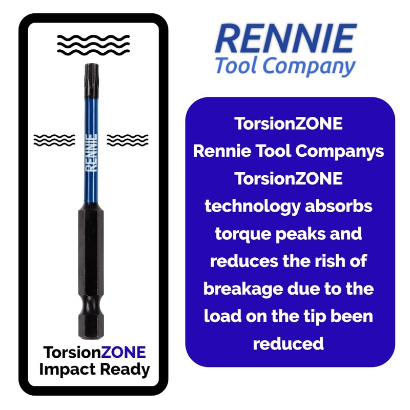 5 x Rennie Tools T25 TX25 Impact Screwdriver Driver Bits
