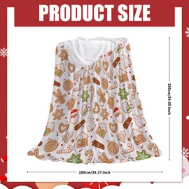 Copbopwn Christmas Blanket Christmas Throws for Sofa Christmas Fleece Blanket Gingerbread Snowmen Christmas Trees Xmas Blanket Christmas Bed Throw Christmas Throw for Bed,100 x 150 cm (Gingerbread)