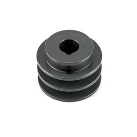 QWORK 2AK2534 Double Groove Pulley/Sheave, 2.55"OD 3/4" Bore, AK Fixed Bore Pulley, for A, 3L & 4L (A & AX) V-Belts, Cast Iron