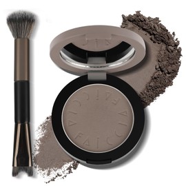 Cool Toned Contour Palette with 2 IN 1 Nose Contouring Brush & Mirror, 【Delicate Texture】【Multi-Purposes & Buildable】【Long Lasting】, Grey Contour Powder Suitable for Cool Toned Fair Skin