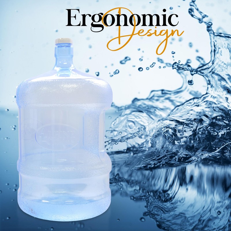 Alpine Cuisine Plastic 5 Gallon Water Bottle with Cap PVC
