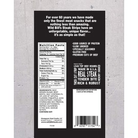 Wild Bill’s Steak Strips 3 Ounce Pack - Thick Cut Strips of Real Steak (3 count)