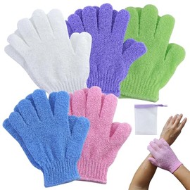 Pack of 10 Candy Colour Exfoliating Gloves, Exfoliating Gloves for Body and Face Massage Glove Exfoliating Wash Gloves for Women Shower Spa Massage