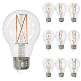 Bulbrite (Pack of 10 Item 776768, 8.5W LED A19 Light Bulb, 3000K Filament Fully Compatible Dimming JA8, Filaments Supports Title 24 Part 6 JA8, E26 - Medium Base