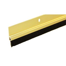 Gold Anodized Aluminum with 3/4" Black Brush Door Sweep (3 FT Gold)
