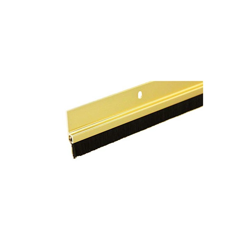 Gold Anodized Aluminum with 3/4" Black Brush Door Sweep (3