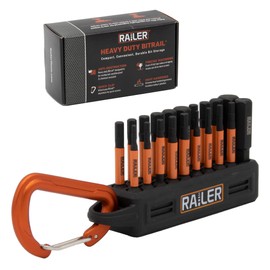 Railer Allen Wrench Hex Bit Set 2 Inch Impact Driver 20pc Hex Bit Set With Holder & Carabiner - Premium S2 Steel, Ideal For Furniture Screws