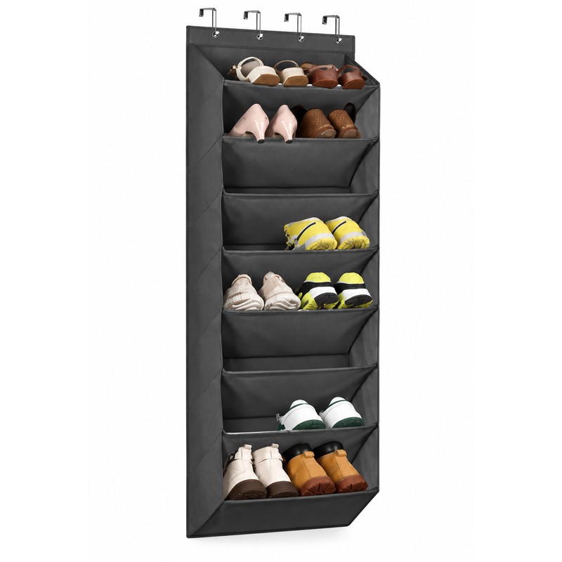 Over-the-Door Shoe Organizer with Deep Pockets – 6-Layer Hanging Shoe