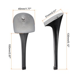 HARFINGTON 1pair Heel Repair Replacement 1.77"x5.12" High Stiletto Heel DIY for Women Shoe, Black