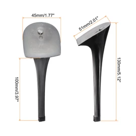HARFINGTON 1pair Heel Repair Replacement 1.77"x5.12" High Stiletto Heel DIY for Women Shoe, Black