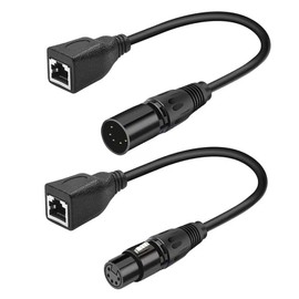 CaalLogt XLR 3 pin RJ45 Female Adapter Cable-XLR 3 Pin Male to RJ45 + XLR 3 Pin Female to RJ45 Network Connector Extension Cable for DMX-CON Controller Ethernet Adapter Converter Cable