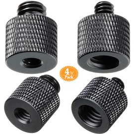 Pack of 4 Thread Adapters 3/8 Inch to 1/4 Inch & 1/4 Inch to 3/8 Inch Aluminium Alloy Tripod Screw Adapter for Camera, Speaker, Tripod, Microphone Stand, Camera Tripods