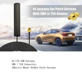 Wlaniot 4G LTE GSM Antenna Omni-Directional 700-2600MHZ Adhesive Mount Antenna with SMA Male Connector for Car Vehicle Hotspot Router Gateway Modem 10ft